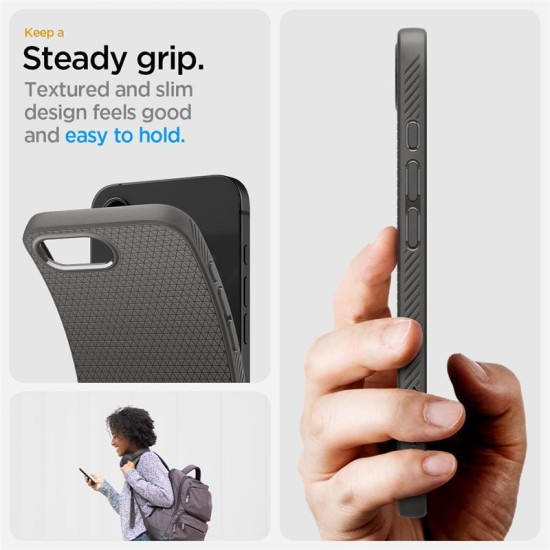 Husa Spigen Liquid Air pentru iPhone 16e, gri (Spigen, iPhone 16) by www.silkase.ro Husa Spigen Liquid Air pentru iPhone 16e, gri (iPhone 16, ACS09532) by www.silkase.ro