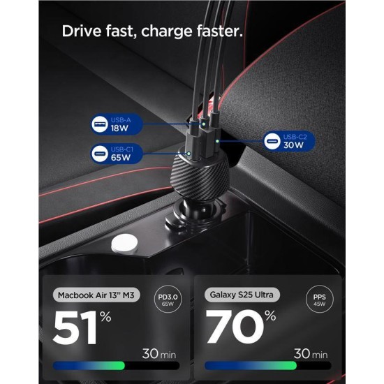 Incarcator auto Spigen Essential 113W, negru (Spigen, Ingredi) by www.silkase.ro Incarcator auto Spigen Essential 113W, negru (Incarcatoare Auto, ACP09543) by www.silkase.ro