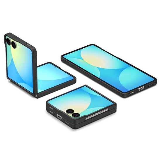 Husa Spigen Air Skin pentru Samsung Galaxy Z Flip7, aramida neagra (Z Flip7, ACS09564) by www.silkase.ro