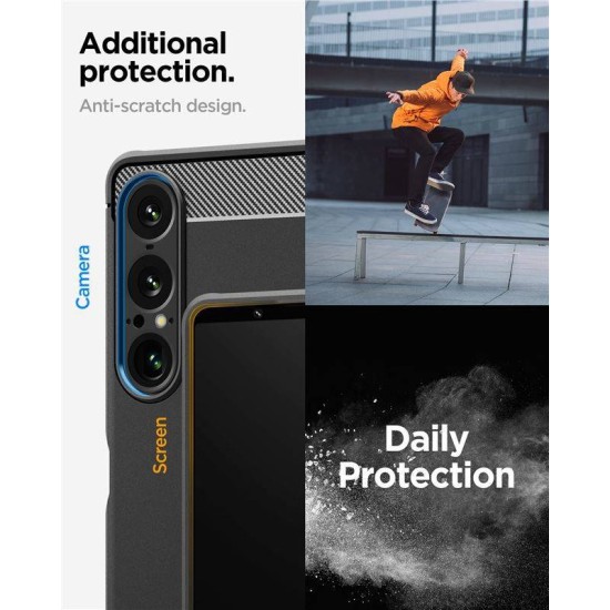 Husa telefon Spigen Rugged Armor, protectie TPU, negru mat, pentru Sony Xperia 1 VII (Spigen, Xperia 1 VII) by www.silkase.ro Husa telefon Spigen Rugged Armor, protectie TPU, negru mat, pentru Sony Xperia 1 VII (Xperia 1 VII, ACS09591) by www.silkase.ro