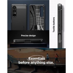 Husa telefon Spigen Rugged Armor, protectie TPU, negru mat, pentru Sony Xperia 1 VII