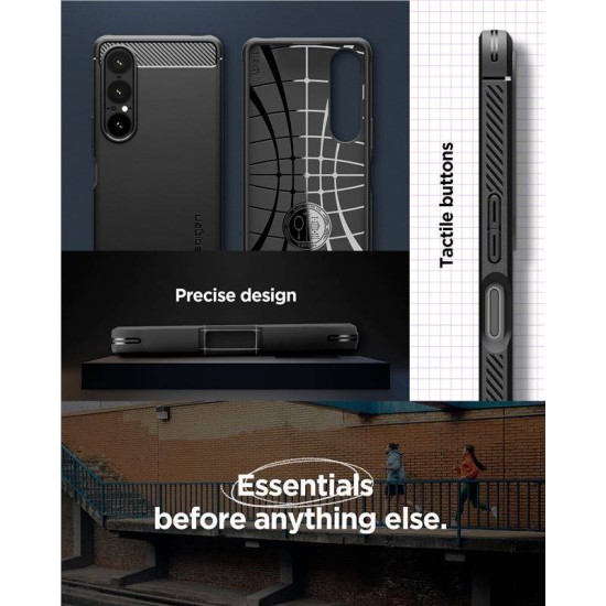 Husa telefon Spigen Rugged Armor, protectie TPU, negru mat, pentru Sony Xperia 1 VII (Spigen, Xperia 1 VII) by www.silkase.ro Husa telefon Spigen Rugged Armor, protectie TPU, negru mat, pentru Sony Xperia 1 VII (Xperia 1 VII, ACS09591) by www.silkase.ro