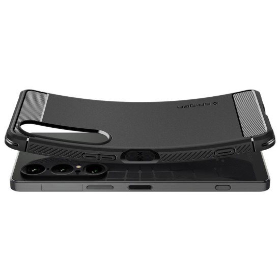 Husa telefon Spigen Rugged Armor, protectie TPU, negru mat, pentru Sony Xperia 1 VII (Spigen, Xperia 1 VII) by www.silkase.ro Husa telefon Spigen Rugged Armor, protectie TPU, negru mat, pentru Sony Xperia 1 VII (Xperia 1 VII, ACS09591) by www.silkase.ro