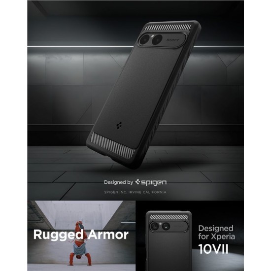 Husa de protectie robusta Spigen Rugged Armor pentru Sony Xperia 10 VII, negru mat (Spigen, Ingredi) by www.silkase.ro Husa de protectie robusta Spigen Rugged Armor pentru Sony Xperia 10 VII, negru mat (Xperia 10 VII, ACS09592) by www.silkase.ro