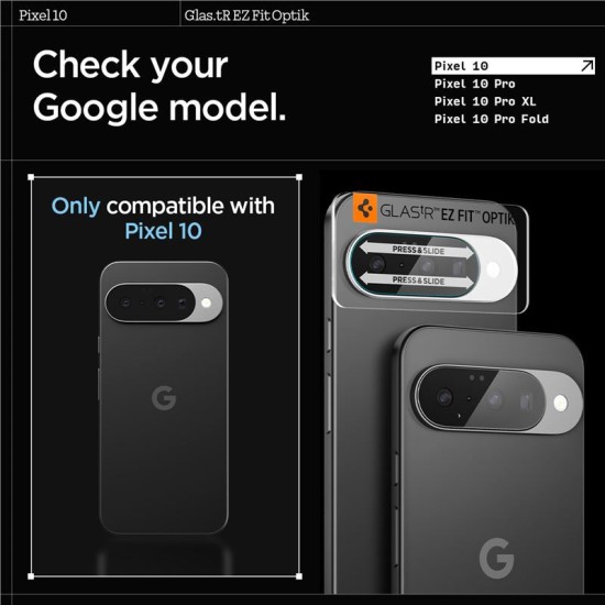 Set 2 folii Spigen Optik Pro HD pentru Google Pixel 10, camere (Pixel 10, AGL09661) by www.silkase.ro