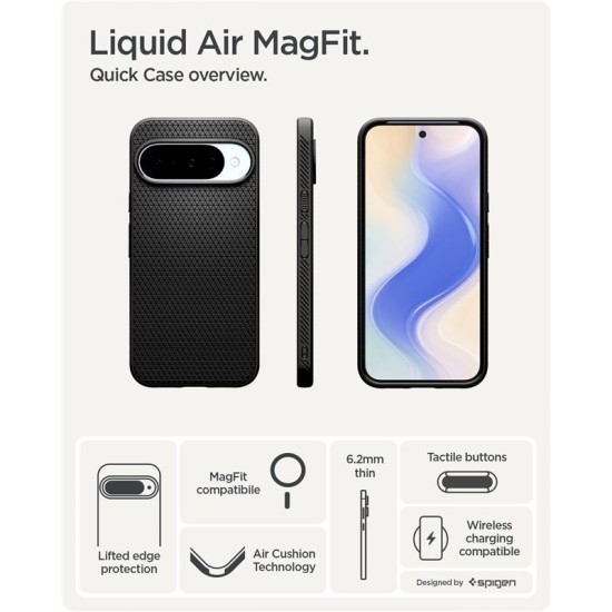 Husa Spigen Liquid Air MagSafe pentru Google Pixel 10 Pro/Pixel 10, negru mat (Pixel 10 Pro, ACS09695) by www.silkase.ro
