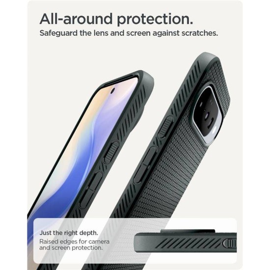 Husa Spigen Liquid Air MagSafe pentru Google Pixel 10 Pro/Pixel 10, verde abyss (Pixel 10 Pro, ACS09696) by www.silkase.ro