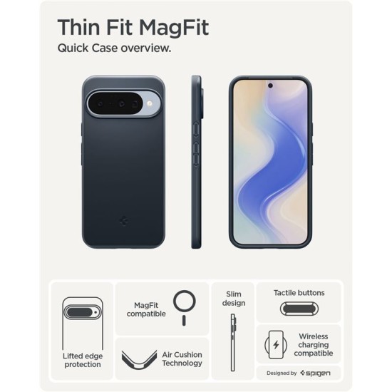 Husa Spigen Thin Fit MagSafe pentru Google Pixel 10 Pro/Pixel 10, metal slate (Pixel 10 Pro, ACS09700) by www.silkase.ro