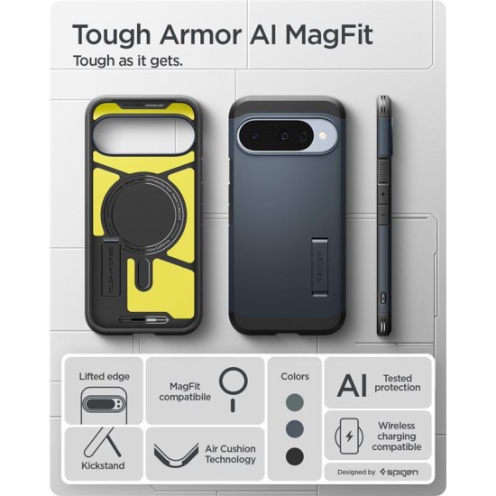 Husa Spigen Tough Armor MagSafe pentru Google Pixel 10 Pro/Pixel 10, metal slate (Spigen, Pixel 10 Pro) by www.silkase.ro Husa Spigen Tough Armor MagSafe pentru Google Pixel 10 Pro/Pixel 10, metal slate (Pixel 10 Pro, ACS09706) by www.silkase.ro