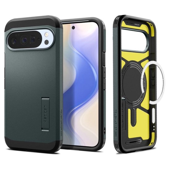 Husa Spigen Tough Armor MagSafe pentru Google Pixel 10 Pro XL, verde abyss (Pixel 10 Pro XL, ACS09730) by www.silkase.ro