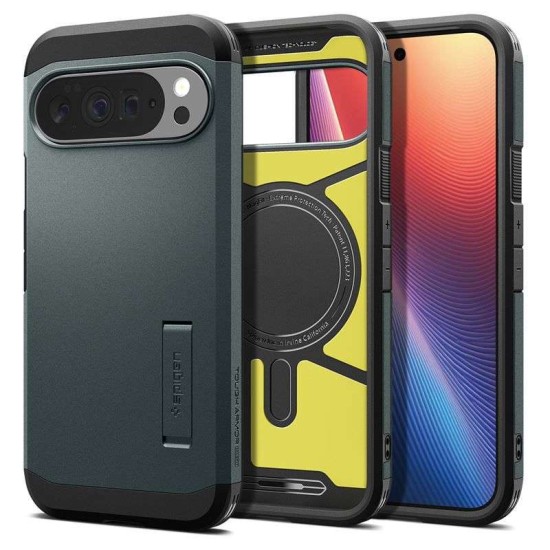 Husa Spigen Tough Armor MagSafe pentru Google Pixel 10 Pro XL, verde abyss (Pixel 10 Pro XL, ACS09730) by www.silkase.ro