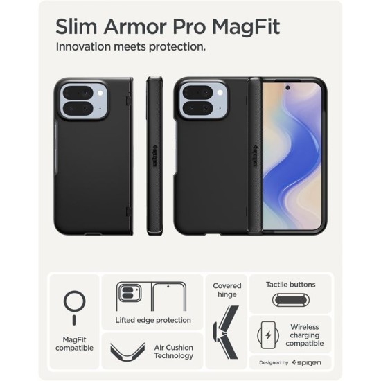 Husa de protectie Spigen Slim Armor Pro MagSafe pentru Google Pixel 10 Pro Fold, neagra (Spigen, Ingredi) by www.silkase.ro Husa de protectie Spigen Slim Armor Pro MagSafe pentru Google Pixel 10 Pro Fold, neagra (Pixel 10 Pro, ACS09741) by www.silkase.ro