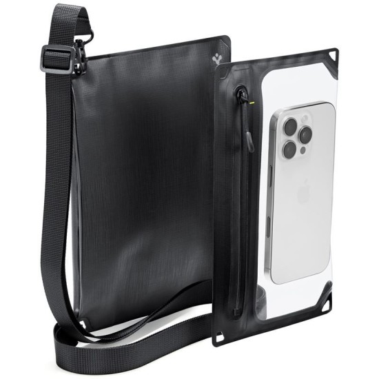 Husa impermeabila dubla tip borseta Spigen Aqua Shield A640, neagra (Ingredi, AMP09746) by www.silkase.ro