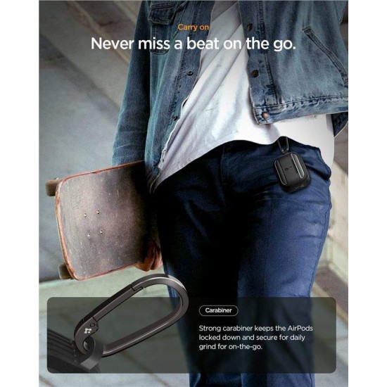 Husa de protectie robusta Spigen Rugged Armor pentru AirPods Pro 3, negru mat (Spigen, Ingredi) by www.silkase.ro Husa de protectie robusta Spigen Rugged Armor pentru AirPods Pro 3, negru mat (Pro 3, ACS09822) by www.silkase.ro