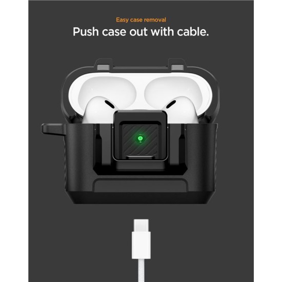 Husa cu sistem de blocare Spigen Lock Fit pentru AirPods Pro 3, negru mat (Spigen, Ingredi) by www.silkase.ro Husa cu sistem de blocare Spigen Lock Fit pentru AirPods Pro 3, negru mat (Pro 3, ACS09825) by www.silkase.ro