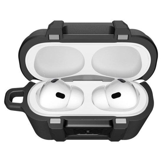 Husa cu sistem de blocare Spigen Lock Fit pentru AirPods Pro 3, negru mat (Spigen, Ingredi) by www.silkase.ro Husa cu sistem de blocare Spigen Lock Fit pentru AirPods Pro 3, negru mat (Pro 3, ACS09825) by www.silkase.ro
