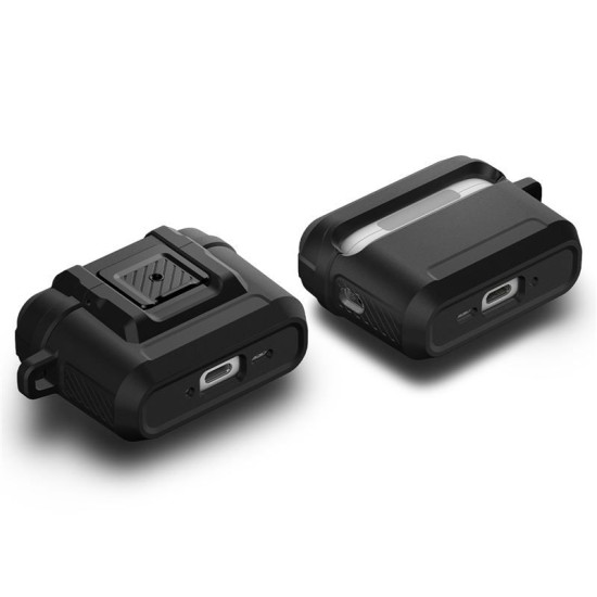 Husa cu sistem de blocare Spigen Lock Fit pentru AirPods Pro 3, negru mat (Spigen, Ingredi) by www.silkase.ro Husa cu sistem de blocare Spigen Lock Fit pentru AirPods Pro 3, negru mat (Pro 3, ACS09825) by www.silkase.ro
