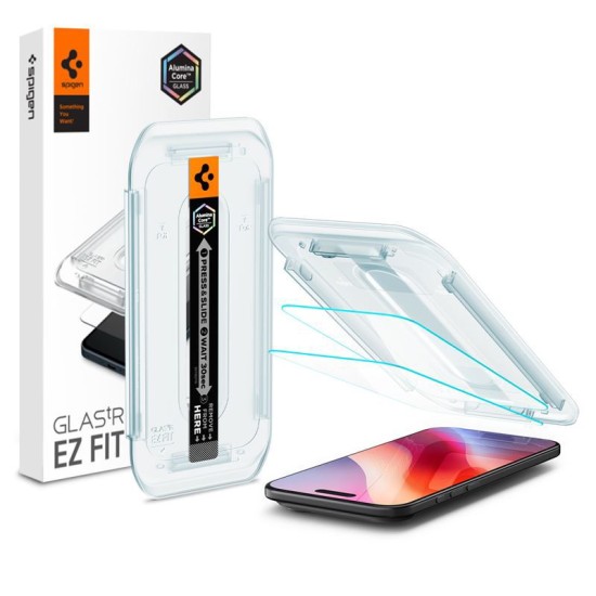 Set 2 folii de sticla Spigen Glas.tR EZ Fit cu rama de montaj pentru iPhone Air (Spigen, Ingredi) by www.silkase.ro Set 2 folii de sticla Spigen Glas.tR EZ Fit cu rama de montaj pentru iPhone Air (iPhone Air, AGL09861) by www.silkase.ro