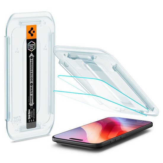 Set 2 folii de sticla Spigen Glas.tR EZ Fit cu rama de montaj pentru iPhone Air (Spigen, Ingredi) by www.silkase.ro Set 2 folii de sticla Spigen Glas.tR EZ Fit cu rama de montaj pentru iPhone Air (iPhone Air, AGL09861) by www.silkase.ro