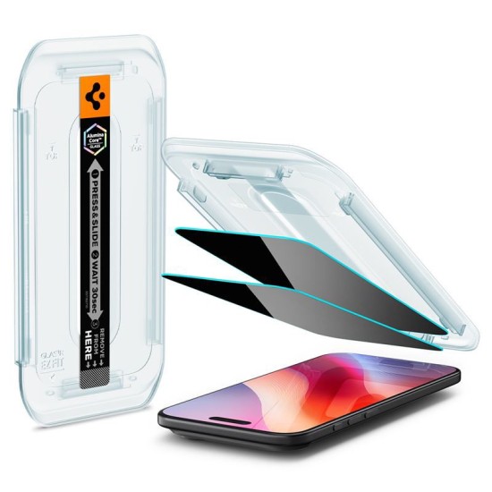 Set 2 folii de protectie Privacy Spigen Glas.tR EZ Fit pentru iPhone Air (iPhone Air, AGL09862) by www.silkase.ro