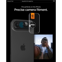 Set 2 protectii de camera Spigen Glas.tR EZ Fit Optik Pro pentru iPhone Air, negre