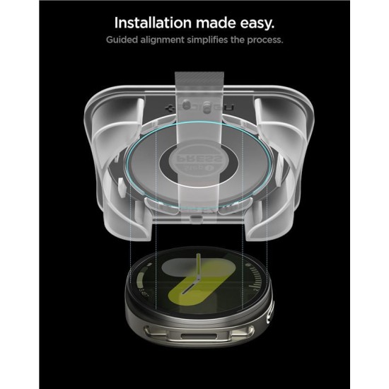 Set 2 folii de sticla Spigen Glas.tR EZ Fit pentru Samsung Galaxy Watch 8 (40mm) (Spigen, Ingredi) by www.silkase.ro SPIGEN Set 2 Folii Sticlă Glas.tR EZ Fit Samsung Galaxy Watch 8 (40mm - 1.3 inch) (Ingredi, AGL09874) by www.silkase.ro