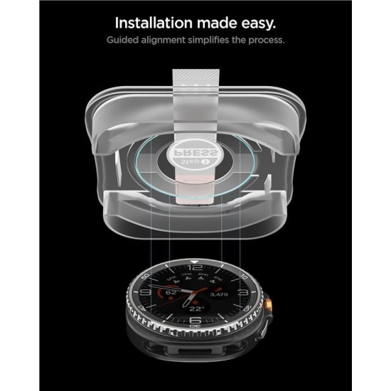 Set 2 folii de sticla Spigen Glas.tR EZ Fit pentru Samsung Galaxy Watch 8 Classic (46mm) (Spigen, Ingredi) by www.silkase.ro SPIGEN Set 2 Folii Sticlă Glas.tR EZ Fit Samsung Galaxy Watch 8 Classic (46mm - 1.5 inch) (Ingredi, AGL09877) by www.silkase.ro