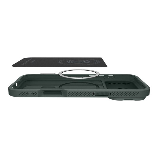 Husa cu protectie camera Spigen Optik Armor MagSafe pentru iPhone 17 Pro Max, verde abis (iPhone 17 Pro Max, ACS09901) by www.silkase.ro