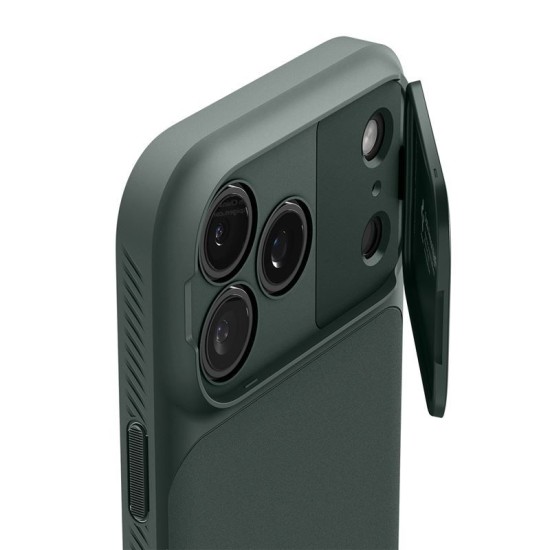 Husa cu protectie camera Spigen Optik Armor MagSafe pentru iPhone 17 Pro Max, verde abis (iPhone 17 Pro Max, ACS09901) by www.silkase.ro