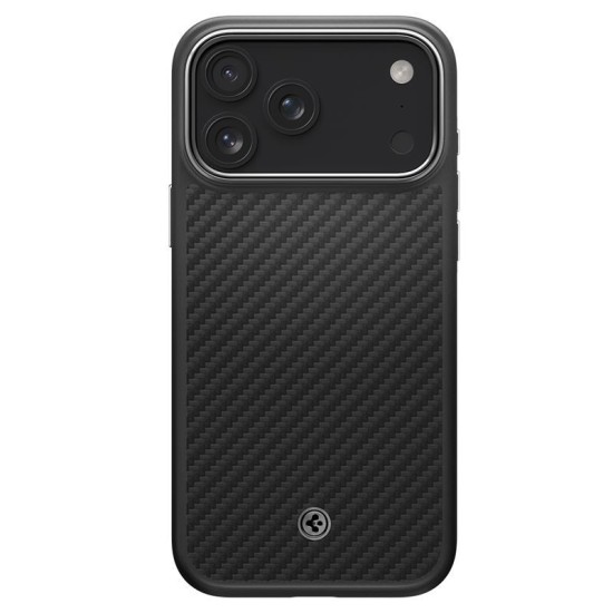 Husa premium din fibra de aramida Spigen Enzo Aramid T pentru iPhone 17 Pro Max, negru argintiu (iPhone 17 Pro Max, ACS09905) by www.silkase.ro