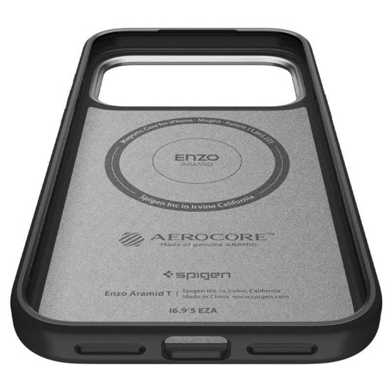Husa premium din fibra de aramida Spigen Enzo Aramid T pentru iPhone 17 Pro Max, negru argintiu (iPhone 17 Pro Max, ACS09905) by www.silkase.ro