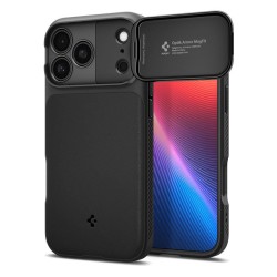 Husa cu protectie camera Spigen Optik Armor MagSafe pentru iPhone 17 Pro, neagra