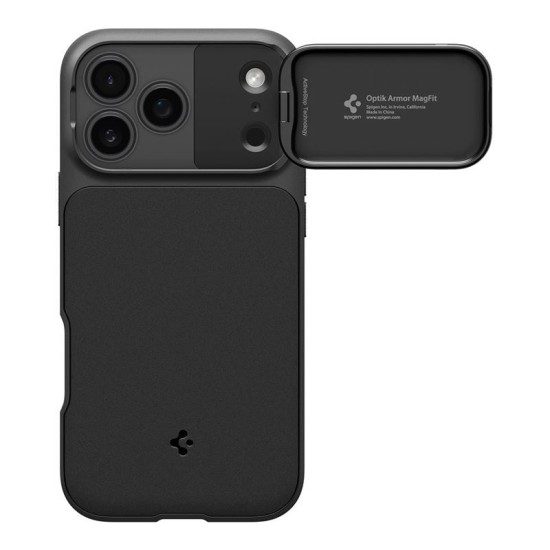 Husa cu protectie camera Spigen Optik Armor MagSafe pentru iPhone 17 Pro, neagra (Spigen, Ingredi) by www.silkase.ro Husa cu protectie camera Spigen Optik Armor MagSafe pentru iPhone 17 Pro, neagra (iPhone 17 Pro, ACS09953) by www.silkase.ro