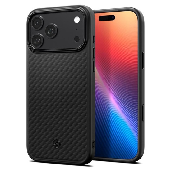 Husa premium din fibra de aramida Spigen Enzo Aramid T pentru iPhone 17 Pro, neagra (iPhone 17 Pro, ACS09959) by www.silkase.ro