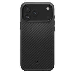 Husa premium din fibra de aramida Spigen Enzo Aramid T pentru iPhone 17 Pro, neagra Husa premium din fibra de aramida Spigen Enzo Aramid T pentru iPhone 17 Pro, neagra
