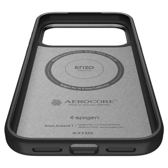 Husa premium din fibra de aramida Spigen Enzo Aramid T pentru iPhone 17 Pro, neagra (iPhone 17 Pro, ACS09959) by www.silkase.ro
