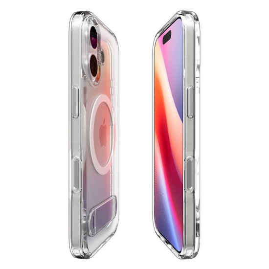 Husa hibrida cu stand Spigen Ultra Hybrid S MagSafe pentru iPhone 17, transparenta (Ingredi, ACS09981) by www.silkase.ro