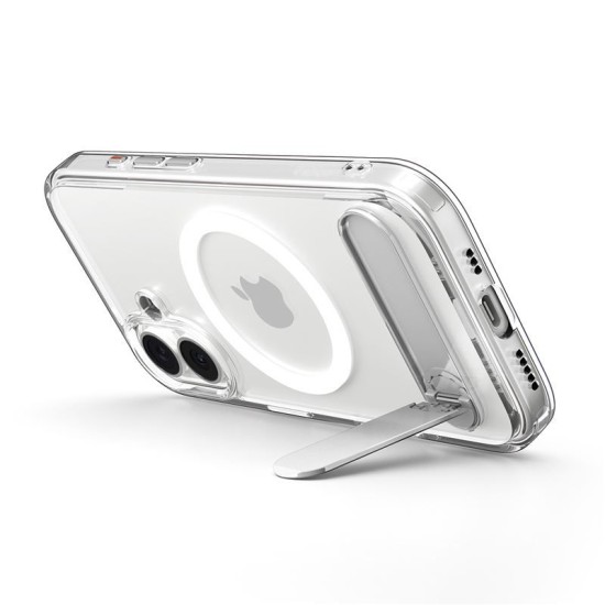 Husa hibrida cu stand Spigen Ultra Hybrid S MagSafe pentru iPhone 17, transparenta (Ingredi, ACS09981) by www.silkase.ro