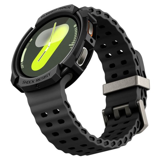Carcasa de protectie Spigen Rugged Armor pentru Samsung Galaxy Watch 8 44mm, negru mat (Spigen, Ingredi) by www.silkase.ro SPIGEN Carcasă Protecție Rugged Armor Samsung Galaxy Watch 8 (44mm - 1.4 inch), Negru Mat (Ingredi, ACS10006) by www.silkase.ro