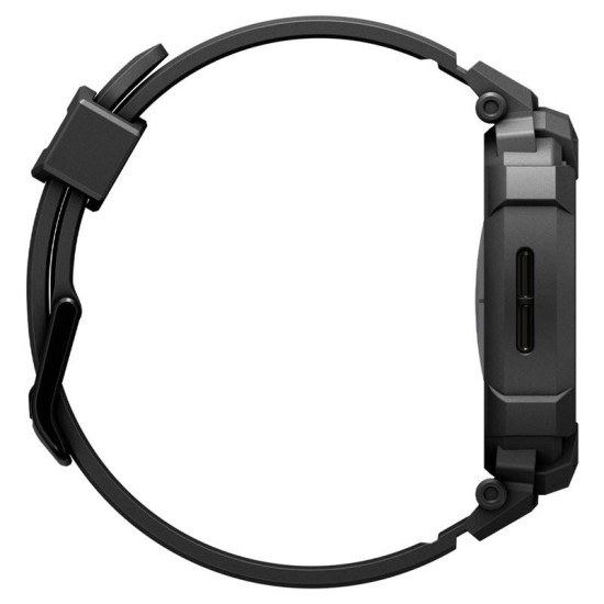 SPIGEN Husă cu Curea Rugged Armor Pro Samsung Galaxy Watch 8 (44mm - 1.4 inch), Negru Mat (Curele Ceas, ACS10007) by www.silkase.ro