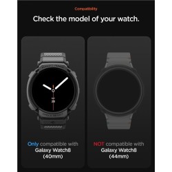 SPIGEN Husă cu Curea Rugged Armor Pro Samsung Galaxy Watch 8 (44mm - 1.4 inch), Negru Mat SPIGEN Husă cu Curea Rugged Armor Pro Samsung Galaxy Watch 8 (44mm - 1.4 inch), Negru Mat