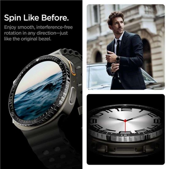 SPIGEN Inel Protecție Bezel Tune Diver Samsung Galaxy Watch 8 (44mm - 1.4 inch), Negru (Ingredi, ACS10008) by www.silkase.ro