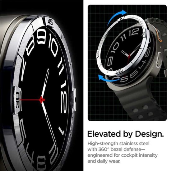 Inel de protectie bezel Spigen Bezel Tune (model Pilot) pentru Samsung Galaxy Watch 8 44mm, argintiu (Spigen, Ingredi) by www.silkase.ro SPIGEN Inel Protecție Bezel Tune Pilot Samsung Galaxy Watch 8 (44mm - 1.4 inch), Argintiu (Ingredi, ACS10009) by www.silkase.ro