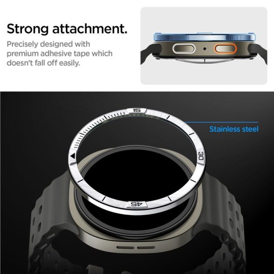 Inel de protectie bezel Spigen Bezel Tune (model Pilot) pentru Samsung Galaxy Watch 8 44mm, argintiu (Spigen, Ingredi) by www.silkase.ro SPIGEN Inel Protecție Bezel Tune Pilot Samsung Galaxy Watch 8 (44mm - 1.4 inch), Argintiu (Ingredi, ACS10009) by www.silkase.ro