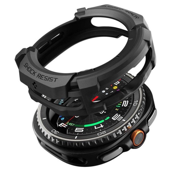 Carcasa de protectie Spigen Rugged Armor pentru Samsung Galaxy Watch 8 Classic 46mm, negru mat (Spigen, Ingredi) by www.silkase.ro SPIGEN Carcasă Protecție Rugged Armor Samsung Galaxy Watch 8 Classic (46mm - 1.5 inch), Negru Mat (Ingredi, ACS10012) by www.silkase.ro