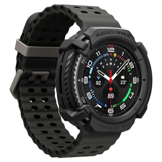 Carcasa de protectie Spigen Rugged Armor pentru Samsung Galaxy Watch 8 Classic 46mm, negru mat (Spigen, Ingredi) by www.silkase.ro SPIGEN Carcasă Protecție Rugged Armor Samsung Galaxy Watch 8 Classic (46mm - 1.5 inch), Negru Mat (Ingredi, ACS10012) by www.silkase.ro