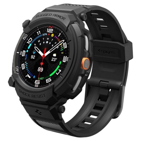 SPIGEN Husă cu Curea Rugged Armor Pro Samsung Galaxy Watch 8 Classic (46mm - 1.5 inch), Negru Mat (Curele Ceas, ACS10013) by www.silkase.ro