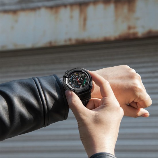 SPIGEN Husă cu Curea Rugged Armor Pro Samsung Galaxy Watch 8 Classic (46mm - 1.5 inch), Negru Mat (Curele Ceas, ACS10013) by www.silkase.ro