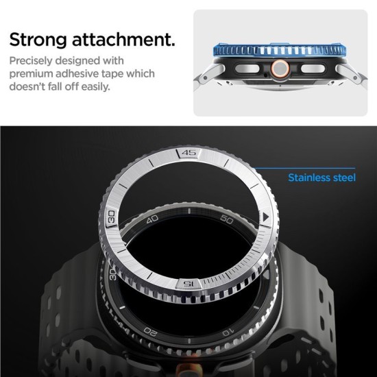 Inel Protecție Ramă Spigen Bezel Tune (Pilot) pentru Samsung Galaxy Watch 8 Classic 46mm, Silver Inel Protecție Ramă Spigen Bezel Tune (Pilot) pentru Samsung Galaxy Watch 8 Classic 46mm, Silver (Galaxy Watch 8, ACS10015) by www.silkase.ro