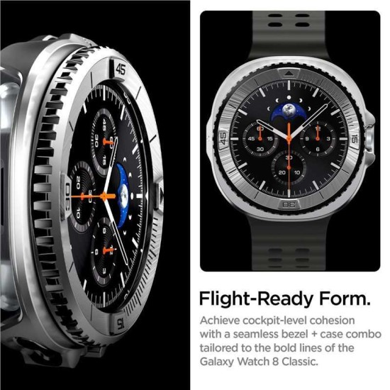 SPIGEN Inel Protecție Bezel Tune Pro Pilot Samsung Galaxy Watch 8 Classic (46mm - 1.5 inch), Argintiu (Ingredi, ACS10017) by www.silkase.ro